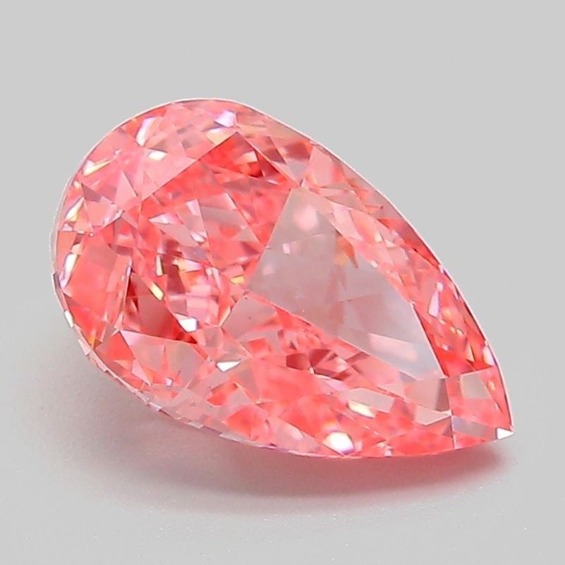 Loose Diamond - PEAR 2.09ct Fancy Vivid Pink VS1: Loose Diamond - PEAR 2.09ct Fancy Vivid Pink VS1 Source: This is a real non-mined Diamond that has been grown in a lab Shape: PEAR Carats: 2.09 Color: Fancy Vivid Pink Certification: IGI Video: