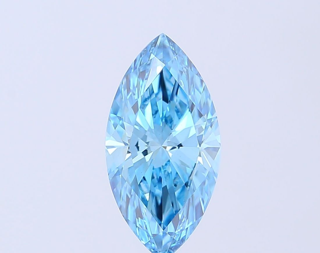 Loose Diamond - MARQUISE 2.58ct Fancy Vivid Blue VS1: Loose Diamond - MARQUISE 2.58ct Fancy Vivid Blue VS1 Source: This is a real non-mined Diamond that has been grown in a lab Shape: MARQUISE Carats: 2.58 Color: Fancy Vivid Blue Certification: IGI Video