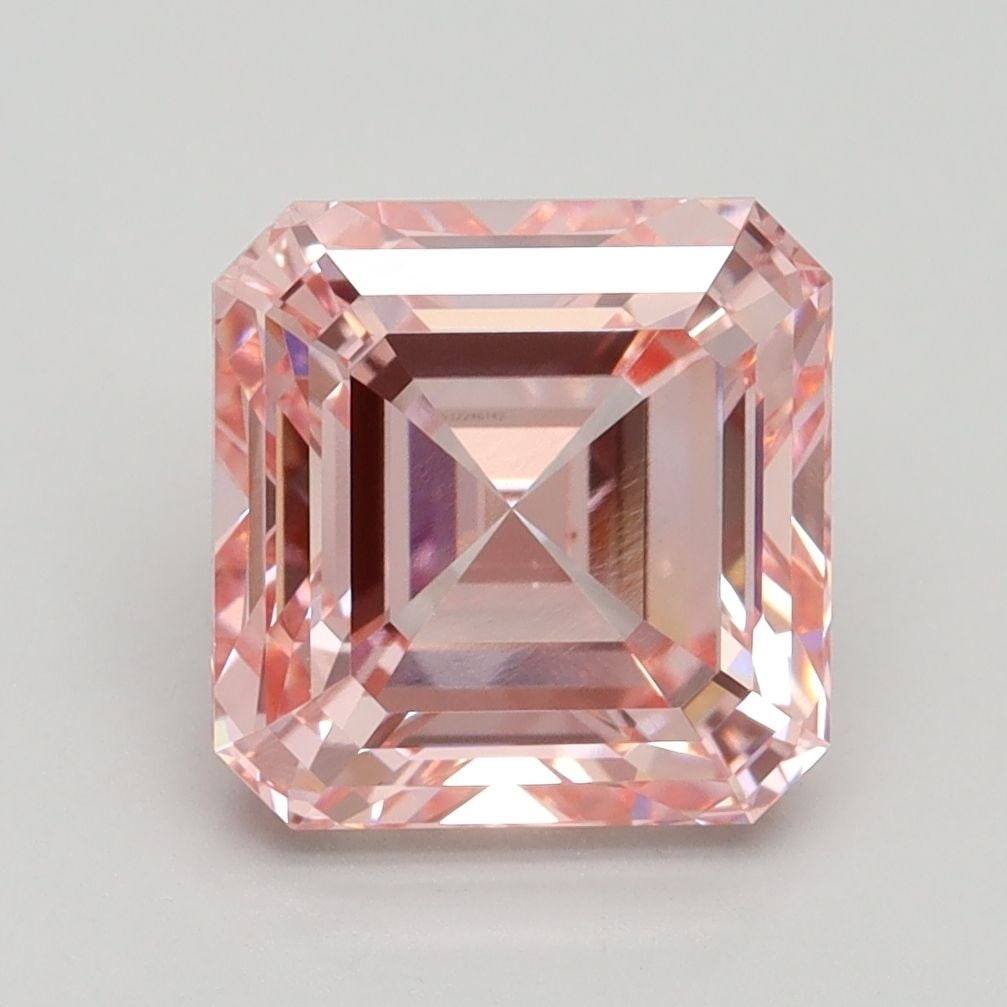 Loose Diamond - ASSCHER 3.43ct Fancy Intense Pink VS1: Loose Diamond - ASSCHER 3.43ct Fancy Intense Pink VS1 Source: This is a real non-mined Diamond that has been grown in a lab Shape: ASSCHER Carats: 3.43 Color: Fancy Intense Pink Certification: IGI Vid