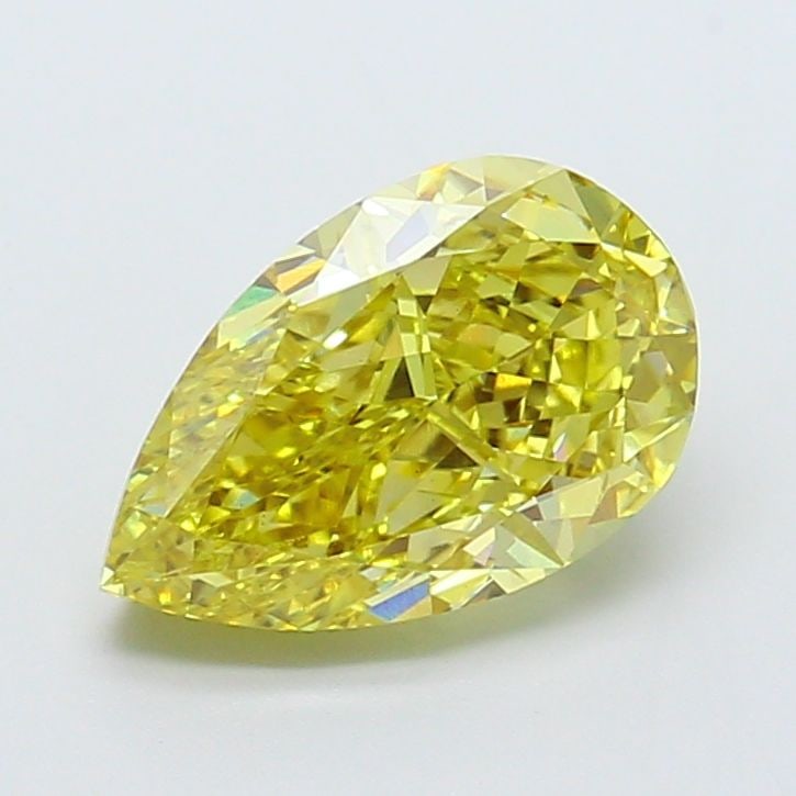Loose Diamond - PEAR 2.52ct Fancy Intense Yellow VS1: Loose Diamond - PEAR 2.52ct Fancy Intense Yellow VS1 Source: This is a real non-mined Diamond that has been grown in a lab Shape: PEAR Carats: 2.52 Color: Fancy Intense Yellow Certification: IGI