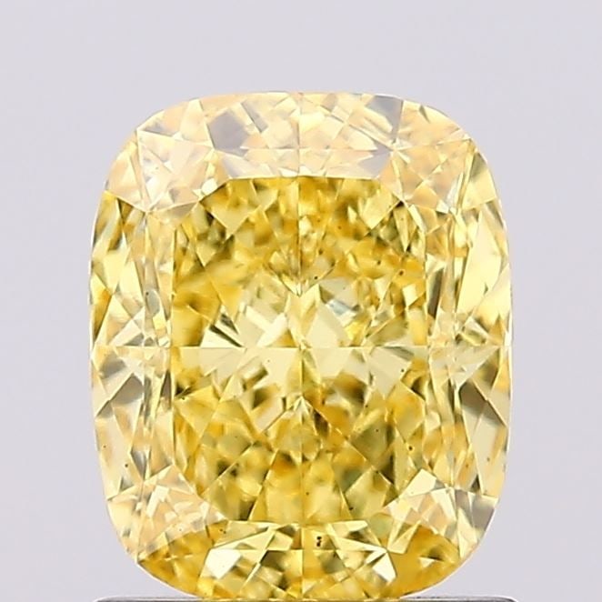 Loose Diamond - CUSHION MODIFIED 1.27ct Fancy Vivid Yellow VS2: Loose Diamond - CUSHION MODIFIED 1.27ct Fancy Vivid Yellow VS2 Source: This is a real non-mined Diamond that has been grown in a lab Shape: CUSHION MODIFIED Carats: 1.27 Color: Fancy Vivid Yellow Cert