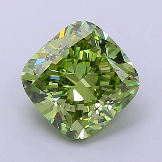 Loose Diamond - CUSHION BRILLIANT 1.62ct Fancy Vivid Green VS2: Loose Diamond - CUSHION BRILLIANT 1.62ct Fancy Vivid Green VS2 Source: This is a real non-mined Diamond that has been grown in a lab Shape: CUSHION BRILLIANT Carats: 1.62 Color: Fancy Vivid Green Cert