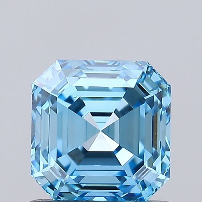 Loose Diamond - ASSCHER 1.01ct Fancy Vivid Blue VS1: Loose Diamond - ASSCHER 1.01ct Fancy Vivid Blue VS1 Source: This is a real non-mined Diamond that has been grown in a lab Shape: ASSCHER Carats: 1.01 Color: Fancy Vivid Blue Certification: IGI Video: