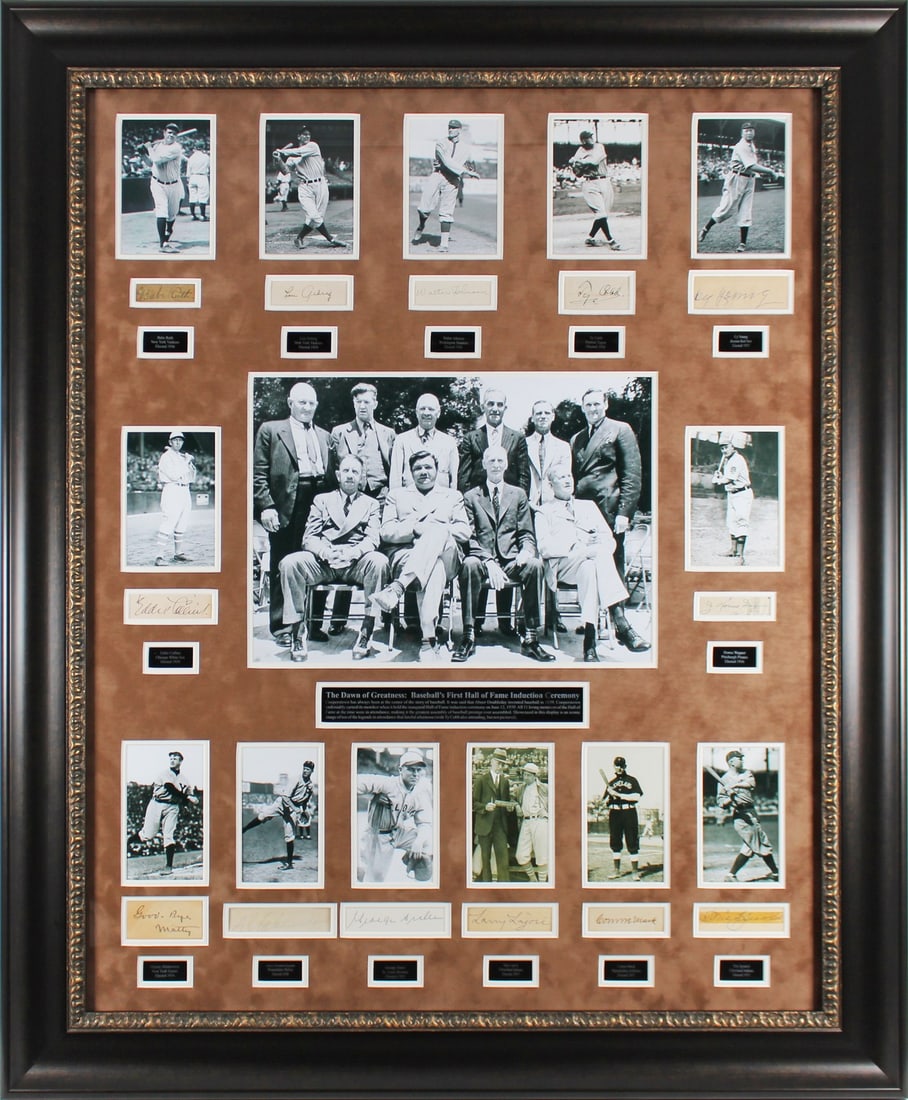 Signed Framed Display 1st MLB Hall of Fame Class 13 Legends Beckett (1 of 9)