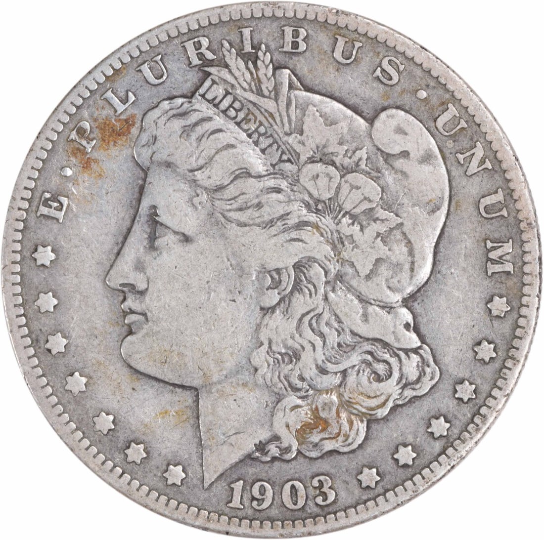 1903-S Morgan Silver Dollar VF Uncertified 90% Silver San Francisco Coin: 1903-S Morgan Silver Dollar VF Uncertified 90% Silver San Francisco Coin This 1903-S Morgan Silver Dollar is a classic collectible coin, featuring a design by George T. Morgan. The coin is circulated 
