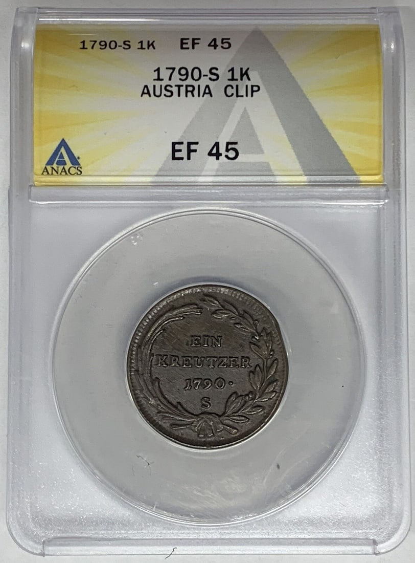 Austria 1790-S 1 Kreutzer Copper Coin ANACS XF 45 Certified (1 of 2)