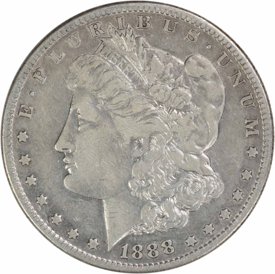 San Francisco Mint 1888 Morgan Dollar VF 90 Percent Silver Uncertified: San Francisco Mint 1888 Morgan Dollar VF 90 Percent Silver Uncertified This is an 1888-S Morgan Silver Dollar struck at the San Francisco Mint. Designed by George T. Morgan, this circulated coin is co
