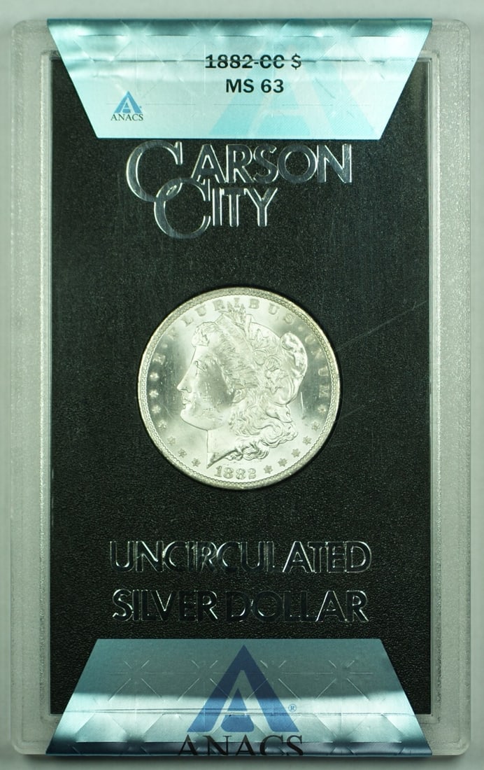 ANACS MS 63 1882-CC Carson City Morgan Silver Dollar GSA Holder (1 of 2)