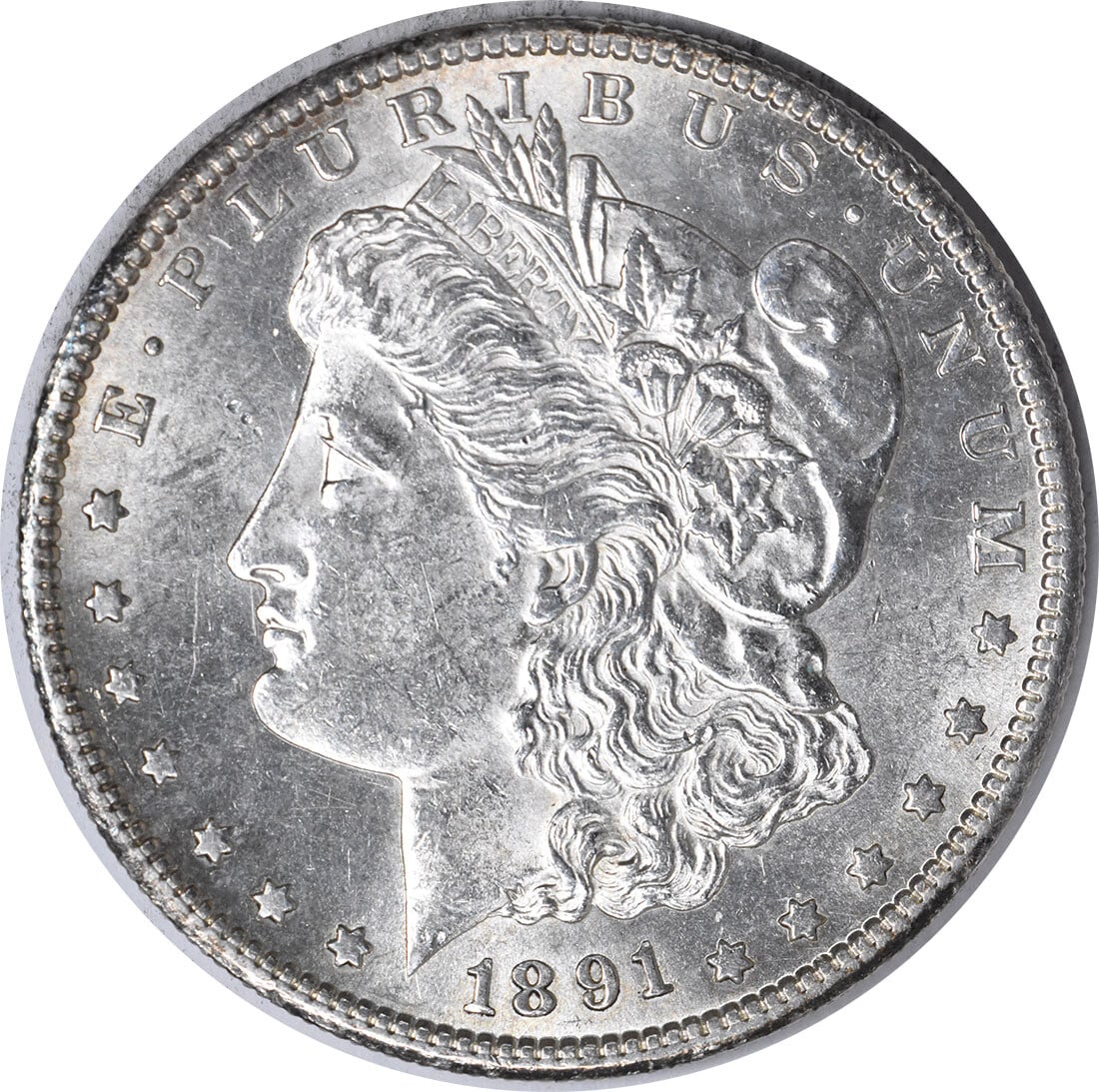 Uncirculated 1891-S Silver Dollar Morgan BU San Francisco Mint: Uncirculated 1891-S Silver Dollar Morgan BU San Francisco Mint This is an uncirculated 1891-S Morgan Silver Dollar from the United States. The coin is composed of silver and features the S mint mark. 