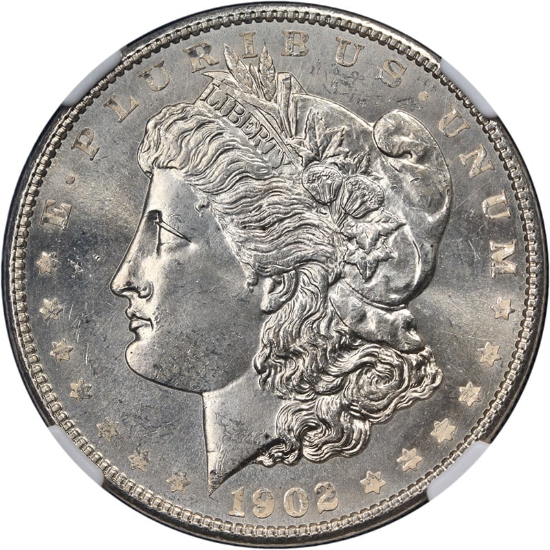 1902-P Morgan Silver Dollar NGC MS66 Uncirculated Superb Eye Appeal: 1902-P Morgan Silver Dollar NGC MS66 Uncirculated Superb Eye Appeal This stunning 1902-P Morgan Silver Dollar showcases superb eye appeal with exceptional luster and a strong strike. The coin's surfac