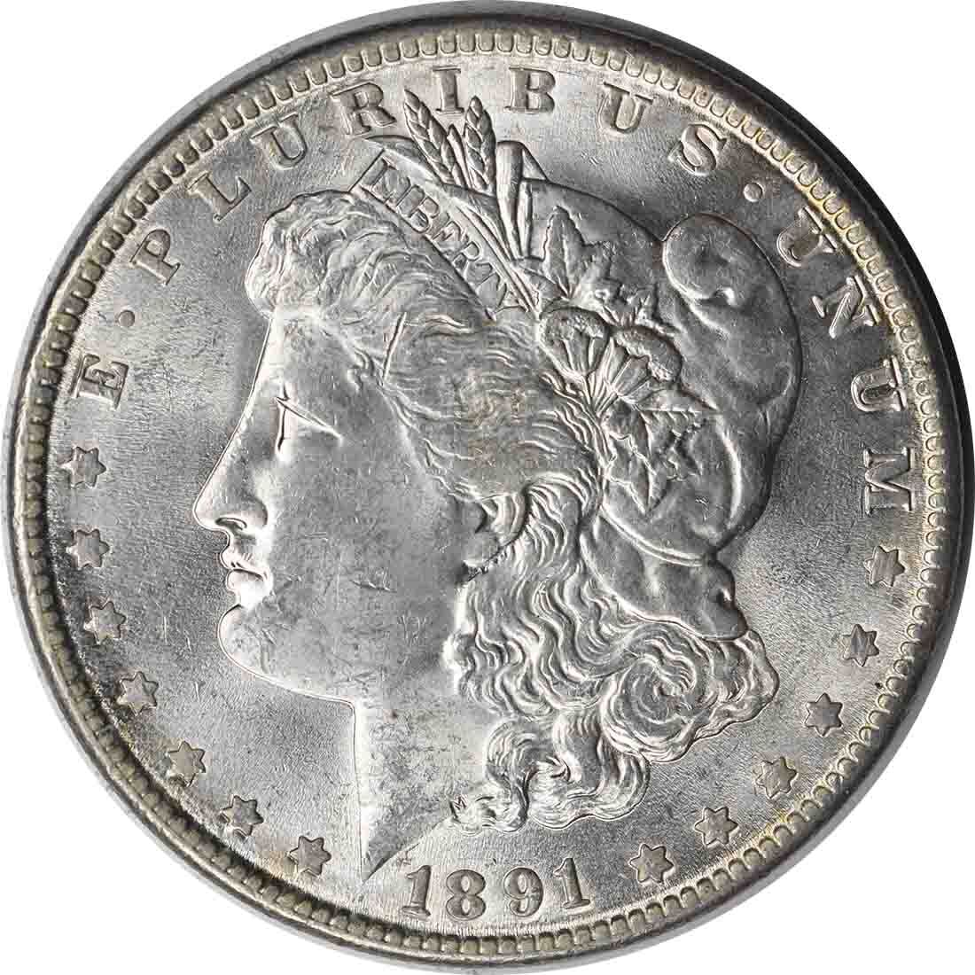 1891 Silver Morgan Dollar Choice BU Uncirculated No Mint Mark Uncertified (1 of 2)