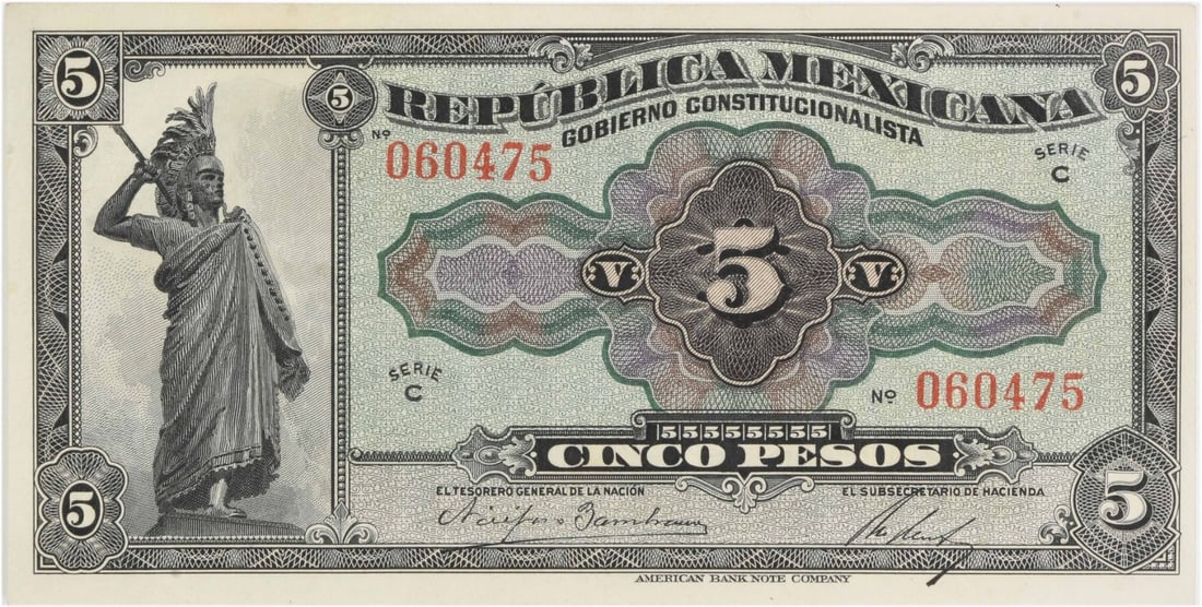 1915 Mexico 5 Pesos S685A Circulated Uncertified Coin (1 of 2)