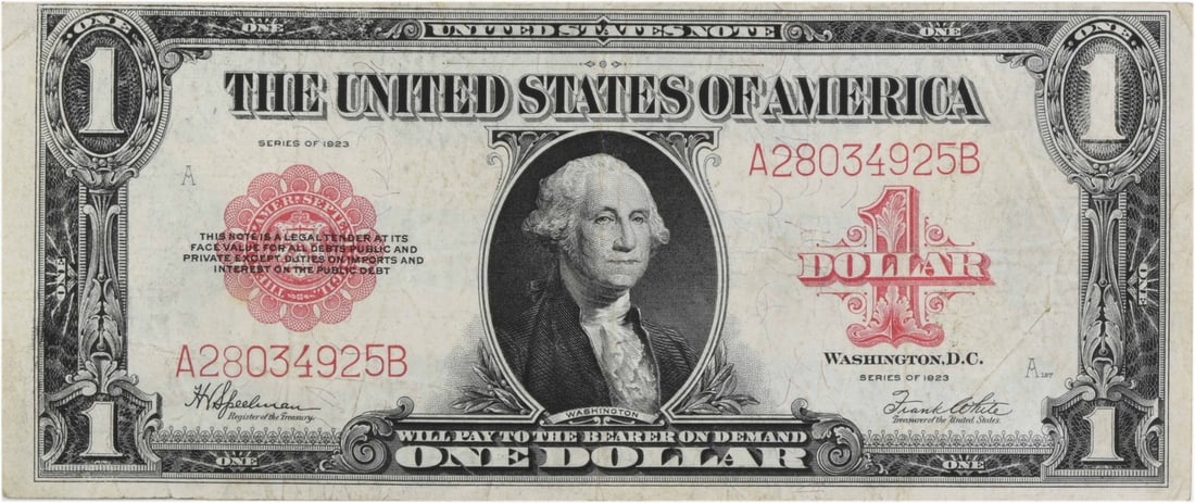 1923 One Dollar United States Legal Tender Note EF Grade Uncertified (1 of 2)