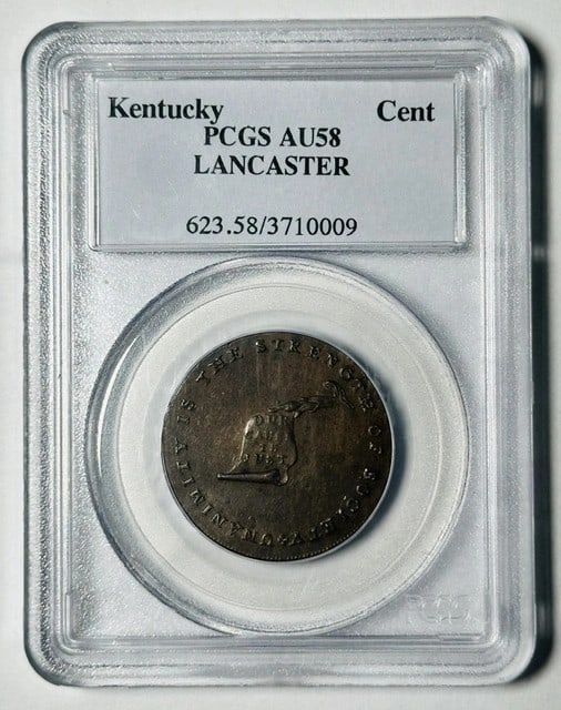 1790 Kentucky Copper Token PCGS AU 58 Brown Lancaster Edge (1 of 2)