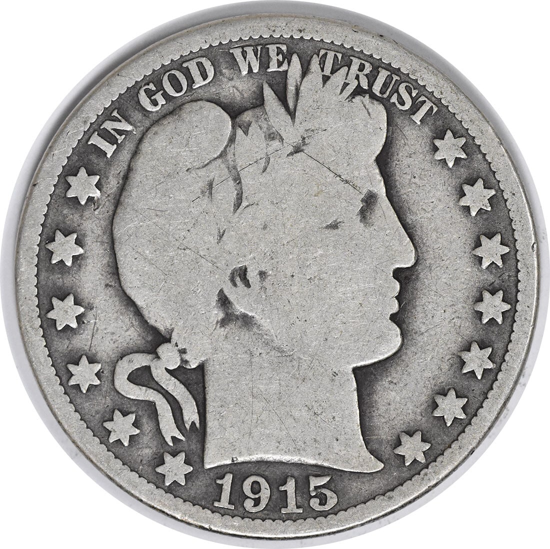 1915 Barber Silver Half Dollar 50C VG Uncertified Coin (1 of 2)