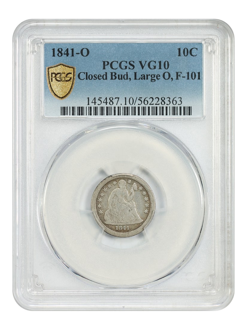 PCGS VG10 1841-O Liberty Seated Dime Closed Bud Large O FS-101 Variety (1 of 4)