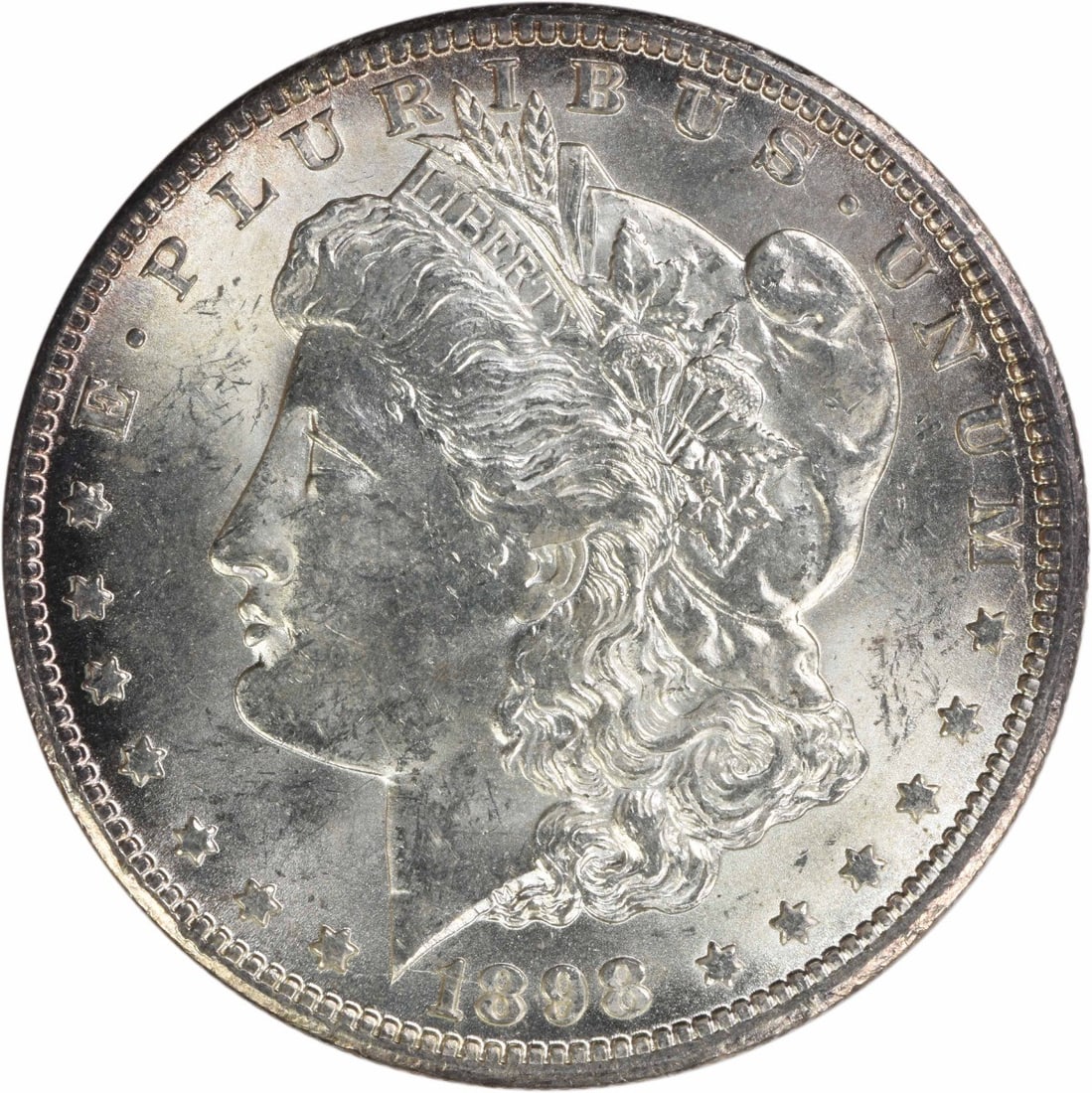 Uncertified 1898 O Silver Morgan Dollar Brilliant Uncirculated US Coin: Uncertified 1898 O Silver Morgan Dollar Brilliant Uncirculated US Coin This is an uncirculated 1898-O Morgan Silver Dollar from the United States. The coin is composed of silver, bears the 'O' mint ma