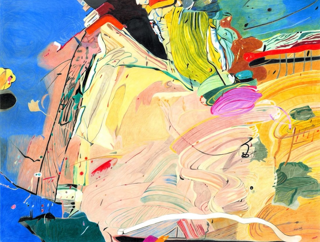 Yoram Katz Evolution 1 Framed Abstract Painting 34 x 45 inch Impressionist Art (1 of 1)