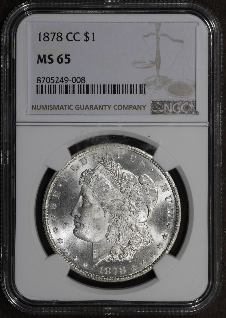 NGC MS65 Carson City 1878-CC Morgan Dollar Silver Key Date Coin (1 of 2)