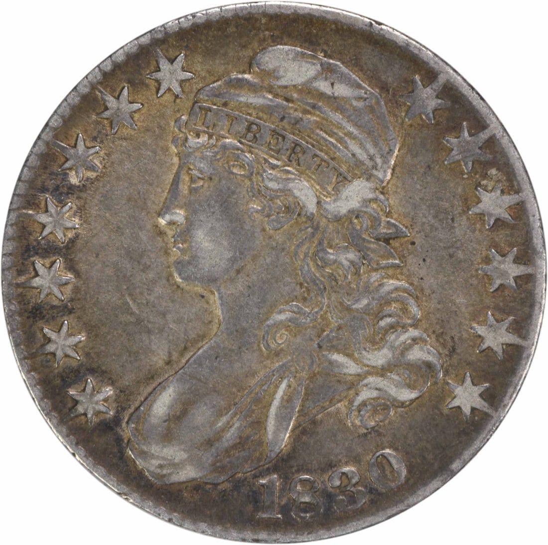 1830 Bust Half Dollar 50C Philadelphia John Reich Uncertified: 1830 Bust Half Dollar 50C Philadelphia John Reich Uncertified This 1830 Bust Half Dollar is a classic piece of American numismatic history. Struck at the Philadelphia mint, this coin features the dist