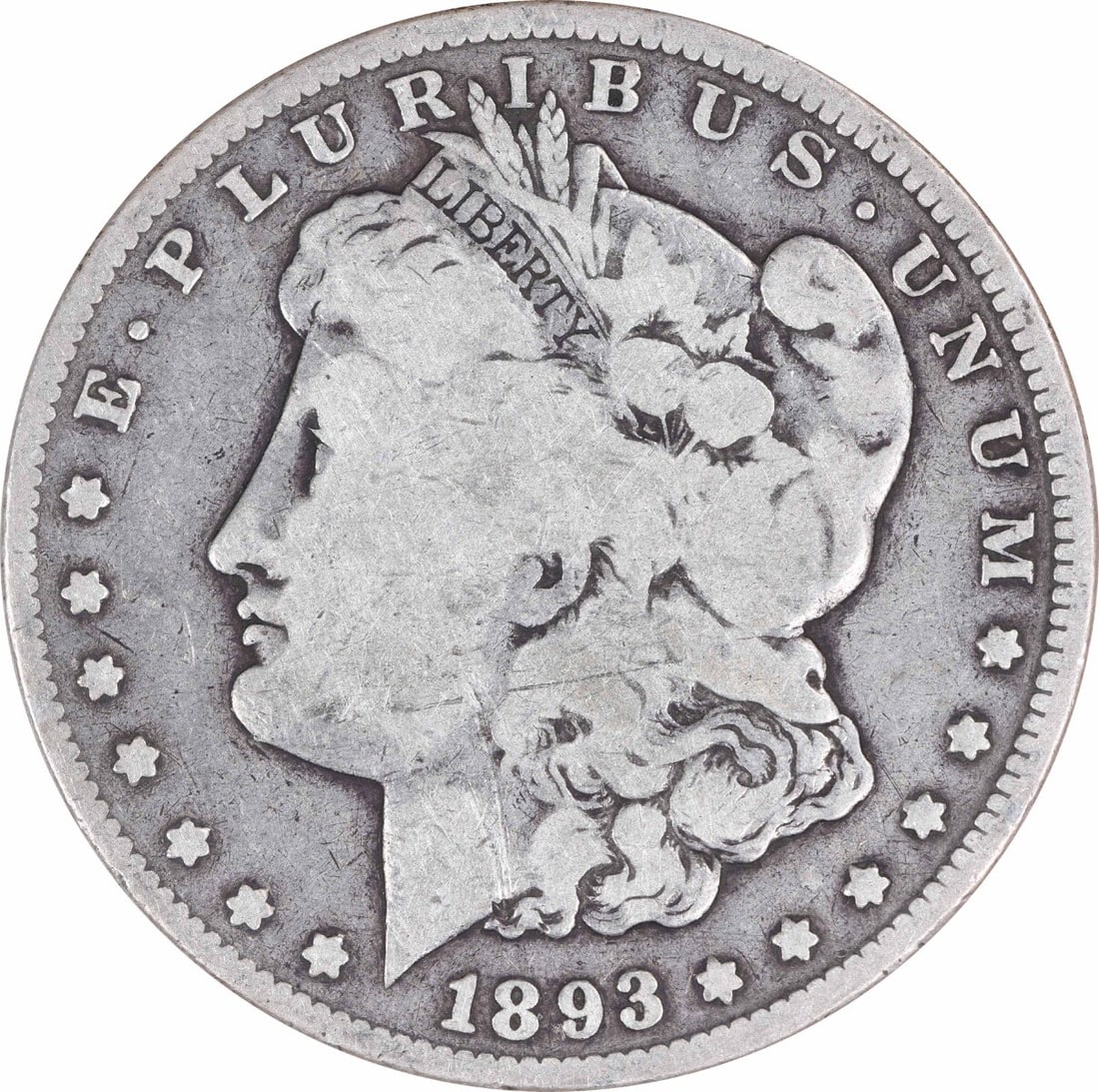 Carson City 1893 Morgan Dollar VG Grade Uncertified Silver Coin: Carson City 1893 Morgan Dollar VG Grade Uncertified Silver Coin This is an 1893-CC Morgan Silver Dollar from the United States, minted in Carson City. Designed by George T. Morgan, this circulated coi