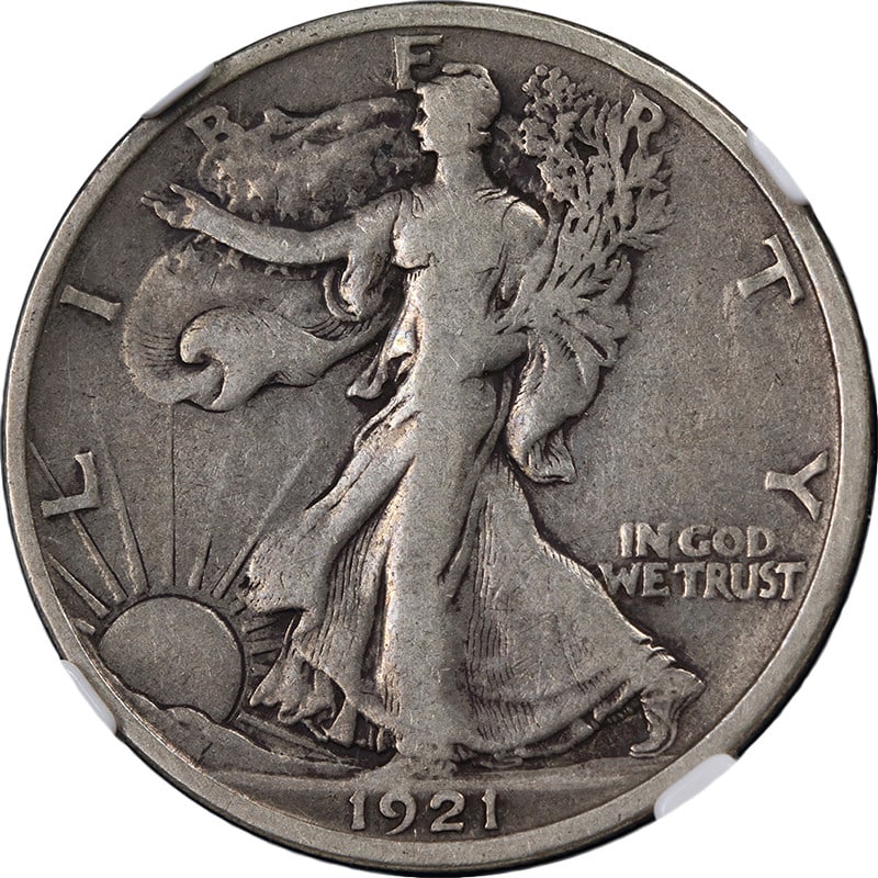 NGC VF20 1921-D Walking Liberty Half Dollar Key Date Silver Coin: NGC VF20 1921-D Walking Liberty Half Dollar Key Date Silver Coin This 1921-D Walking Liberty Half Dollar is certified by NGC with a grade of VF20. The coin features attractive eye appeal, a strong str