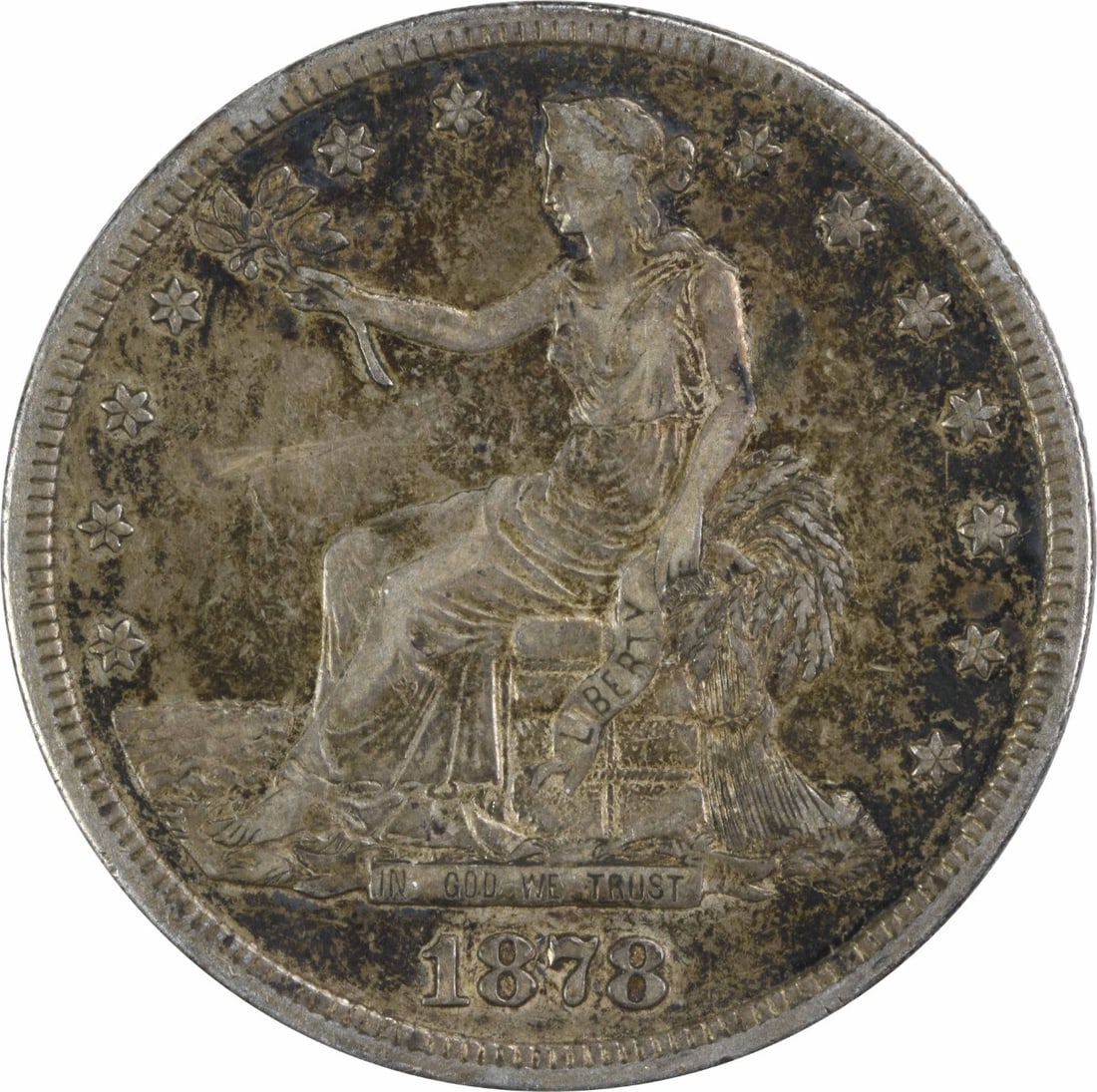 1878-S Trade Silver Dollar Coin by William Barber Uncertified: 1878-S Trade Silver Dollar Coin by William Barber Uncertified This 1878-S Trade Silver Dollar is a noteworthy collectible coin minted in San Francisco. Featuring a composition of 90% silver and 10% co