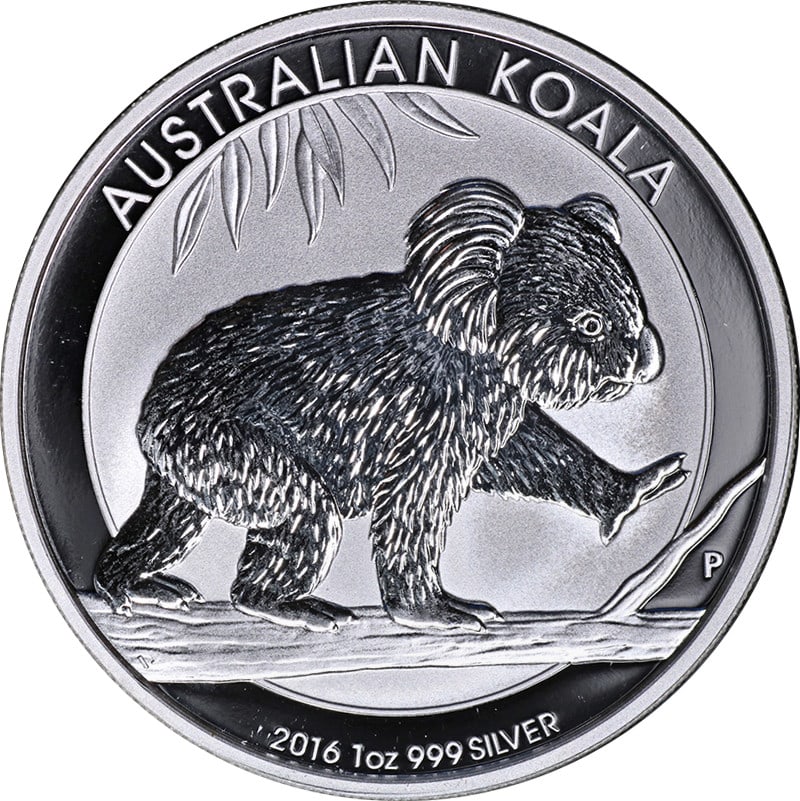 2016 Silver 1 oz Australia Koala Bullion Coin Uncirculated: 2016 Silver 1 oz Australia Koala Bullion Coin Uncirculated This is an original 2016 Australia 1 ounce silver coin featuring the Koala design. Struck in 0.999 fine silver, this Brilliant Uncirculated (