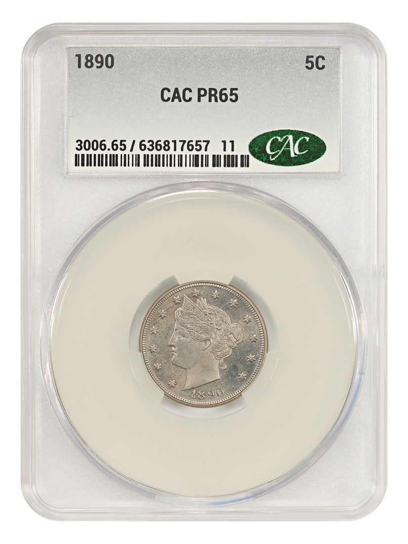 1890 Proof Liberty Nickel 5C CACG Certified PR65 Philadelphia (1 of 6)