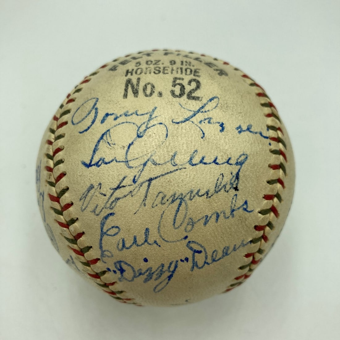 Multi Signed Baseball With Babe Ruth Lou Gehrig PSA DNA Hall Of Famers: Multi Signed Baseball With Babe Ruth Lou Gehrig PSA DNA Hall Of Famers This is an original baseball multi-signed by fifteen legendary baseball figures from circa 1934, including Hall of Famers Babe Ru