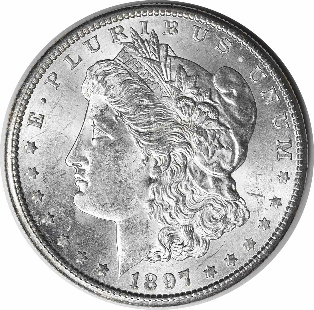 Uncirculated 1897-S Silver Dollar Morgan Choice BU San Francisco Mint Uncertified: Uncirculated 1897-S Silver Dollar Morgan Choice BU San Francisco Mint Uncertified This 1897-S Morgan Silver Dollar is an uncirculated coin graded as Choice BU. Minted in San Francisco, it features a s