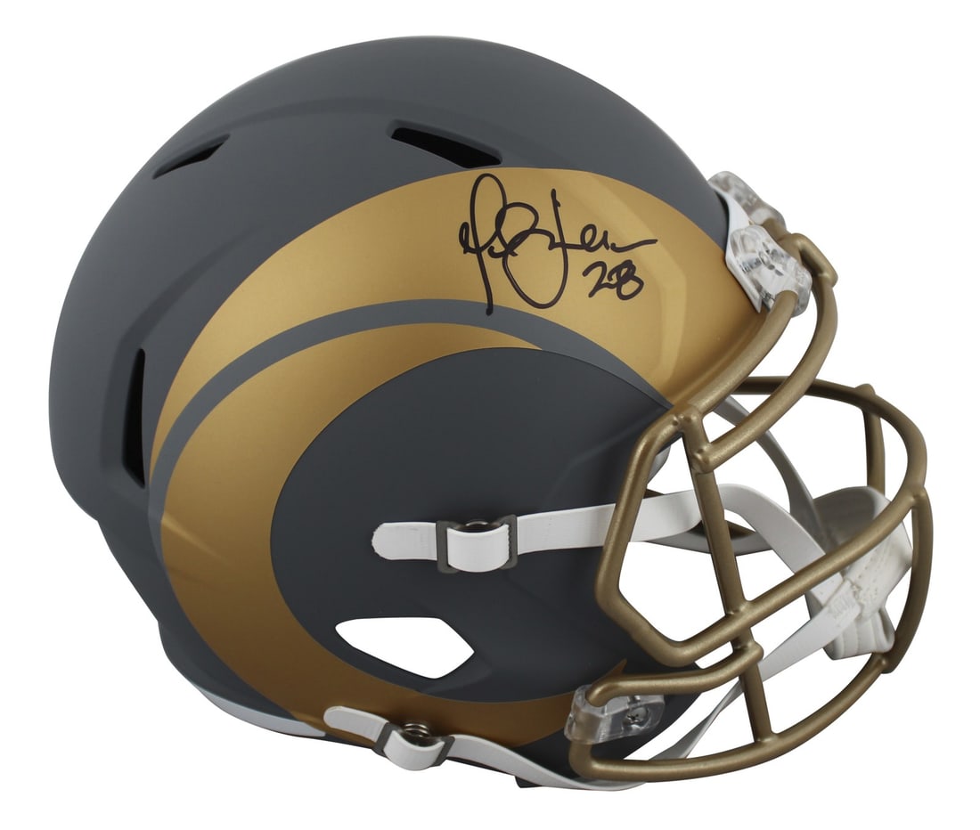 Marshall Faulk Signed St. Louis Rams Slate Speed Helmet BAS Authenticated (1 of 3)
