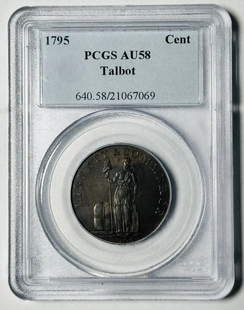 Talbot Allum and Lee 1795 Copper Cent PCGS AU58 Lettered Edge (1 of 2)