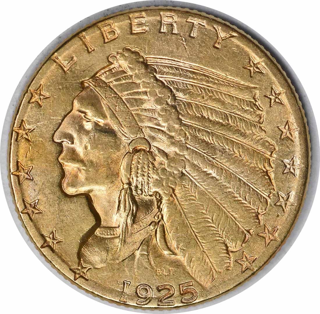 1925-D $2.50 Gold Indian Coin by Bela Lyon Pratt AU Uncertified (1 of 2)