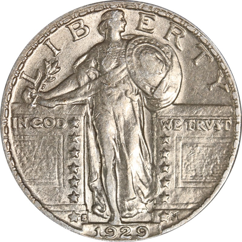 1929 San Francisco Mint Silver Standing Liberty Quarter Coin: 1929 San Francisco Mint Silver Standing Liberty Quarter Coin This is a 1929-S Standing Liberty Quarter from the United States. The coin is circulated and made of silver with a fineness of 0.9. It is u