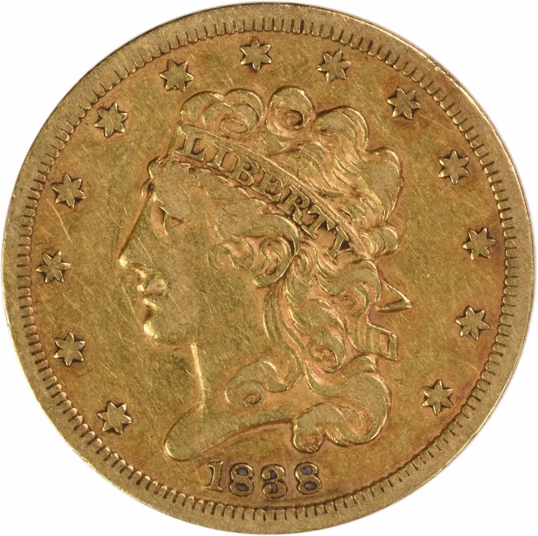 1838 Classic Head Five Dollar Gold Coin Extra Fine Uncertified (1 of 2)