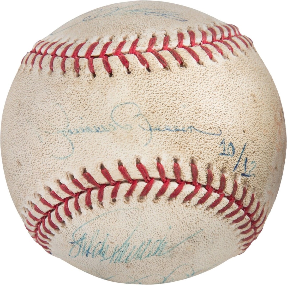 2009 Yankees Core Four Signed Game Ball Jeter Rivera Posada Steiner LOA (1 of 8)
