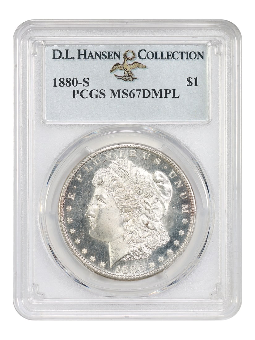 PCGS MS67DMPL 1880-S Morgan Dollar ex D L Hansen Deep Mirror Prooflike (1 of 4)