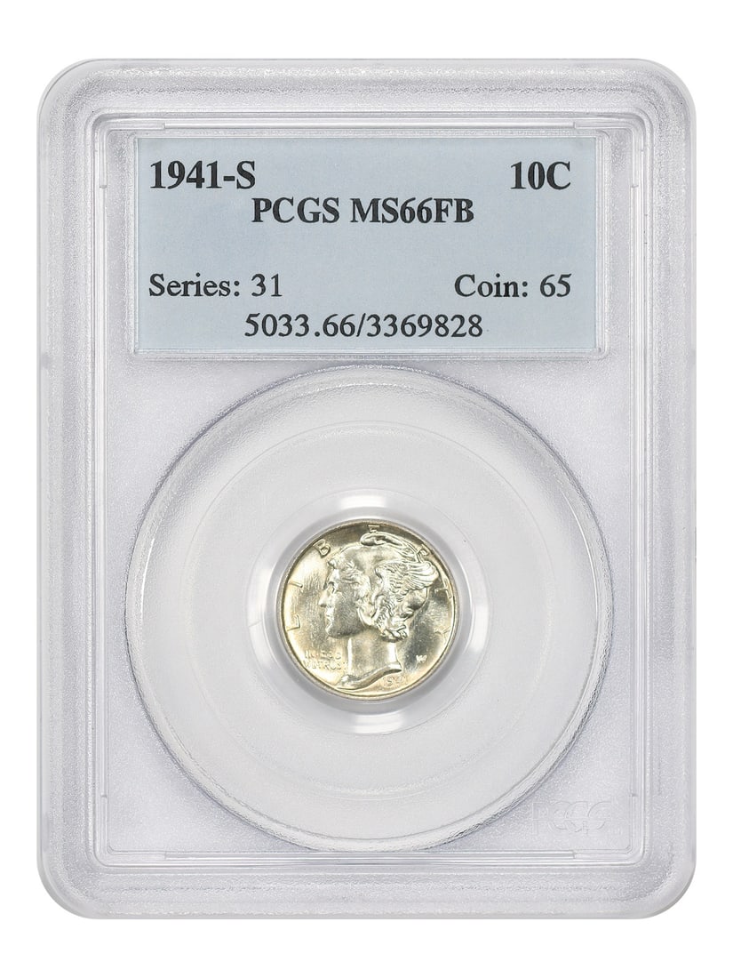 PCGS MS66FB 1941-S Mercury Dime San Francisco Mint 10C Uncirculated (1 of 4)