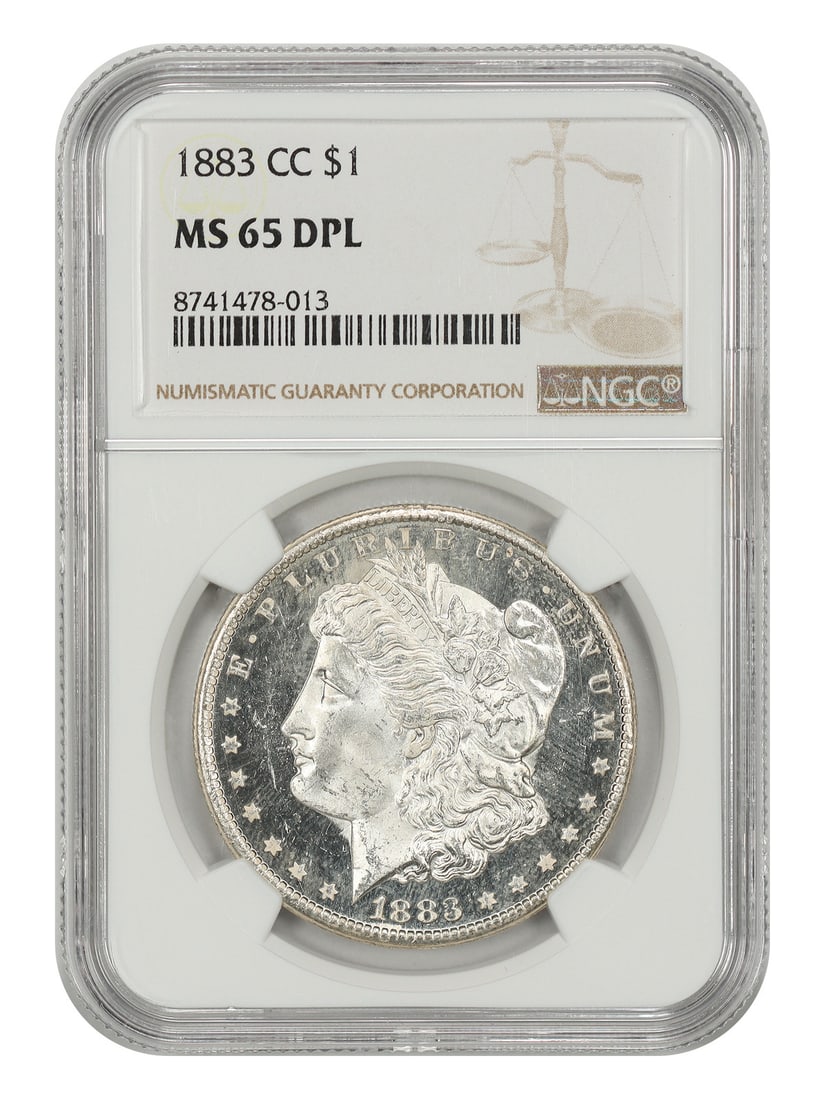 NGC MS65DMPL 1883 Carson City Morgan Silver Dollar Deep Mirror Prooflike: NGC MS65DMPL 1883 Carson City Morgan Silver Dollar Deep Mirror Prooflike This 1883-CC Morgan Dollar is certified by NGC with a grade of MS65DMPL, indicating it is in uncirculated condition with deep m
