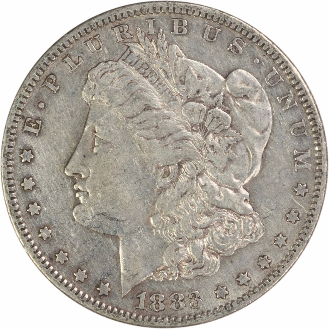 San Francisco 1883 Morgan Dollar EF Grade 90 Percent Silver Uncertified: San Francisco 1883 Morgan Dollar EF Grade 90 Percent Silver Uncertified This 1883-S Morgan Silver Dollar is a circulated coin graded EF (Extremely Fine). Minted in San Francisco, it is composed of 90%