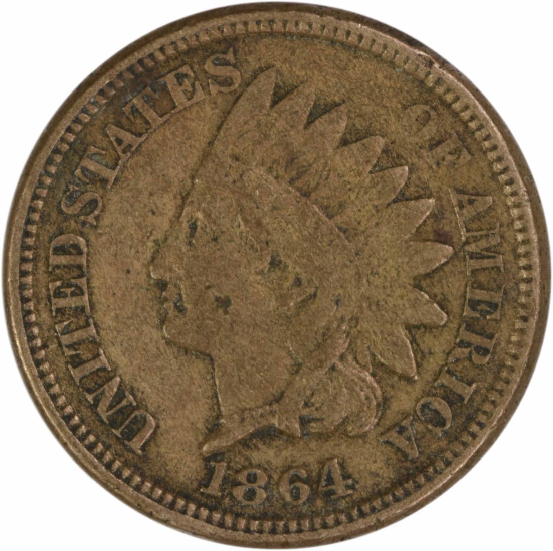 1864 Indian Head Small Cent Copper Nickel EF Grade Philadelphia Mint: 1864 Indian Head Small Cent Copper Nickel EF Grade Philadelphia Mint This 1864 Indian Cent is a circulated coin from the United States, featuring the Indian Head design by James Barton Longacre. Struc