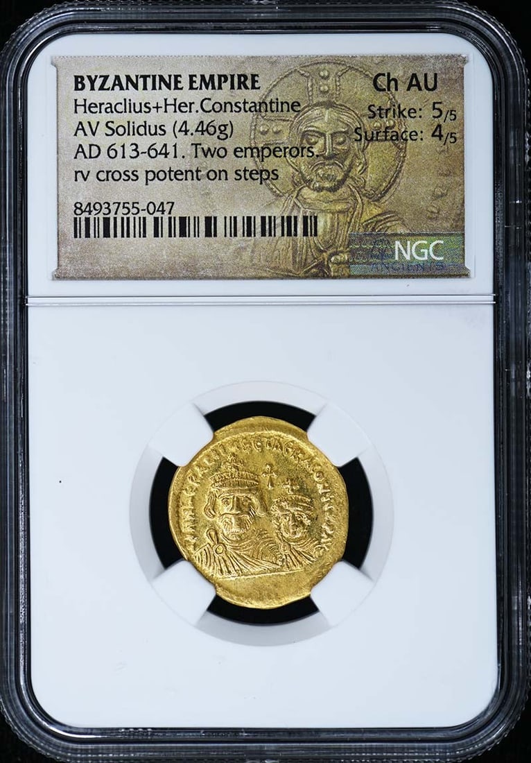 NGC Certified Byzantine AV Solidus Heraclius and Heraclius Constantine (1 of 4)