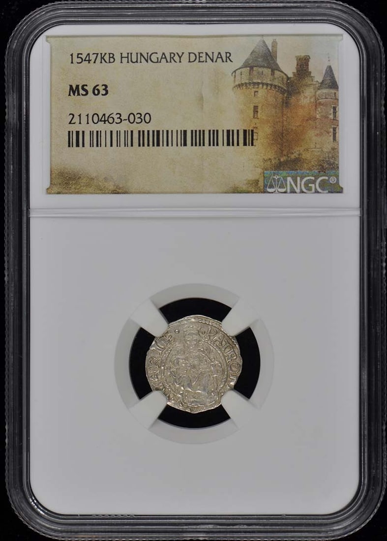 NGC MS63 Hungary Denar Uncirculated Coin Certified 1547KB: NGC MS63 Hungary Denar Uncirculated Coin Certified 1547KB This 1547KB Hungary Denar is certified by NGC with a grade of MS63, indicating its uncirculated condition. It is a pre-owned coin, showcasing 