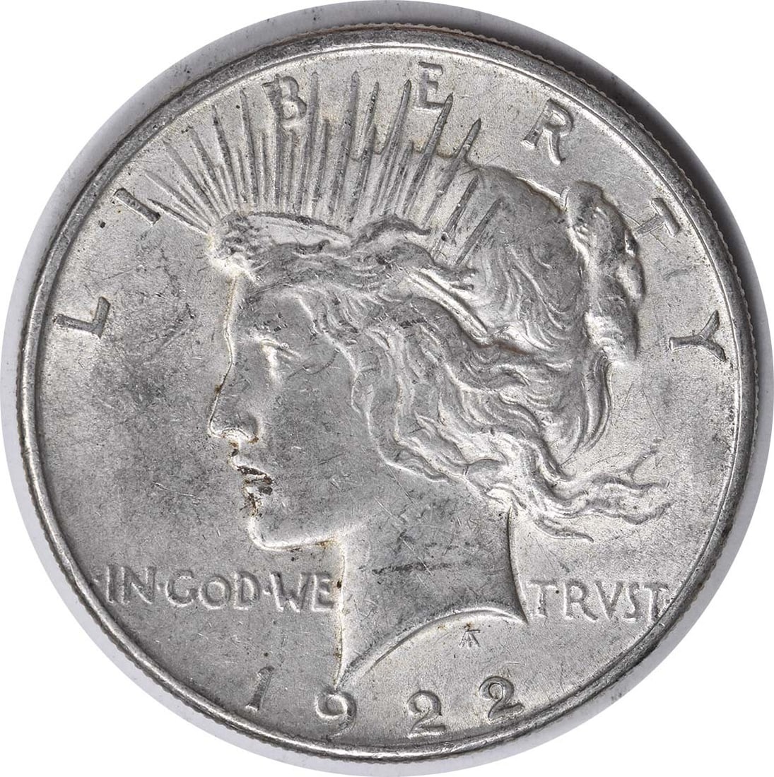 1922 Peace Dollar VAM 1F AU Uncertified by Anthony de Francisci: 1922 Peace Dollar VAM 1F AU Uncertified by Anthony de Francisci This 1922 Peace Dollar features a beautiful design by Anthony de Francisci and is composed of 90% silver and 10% copper, making it a val