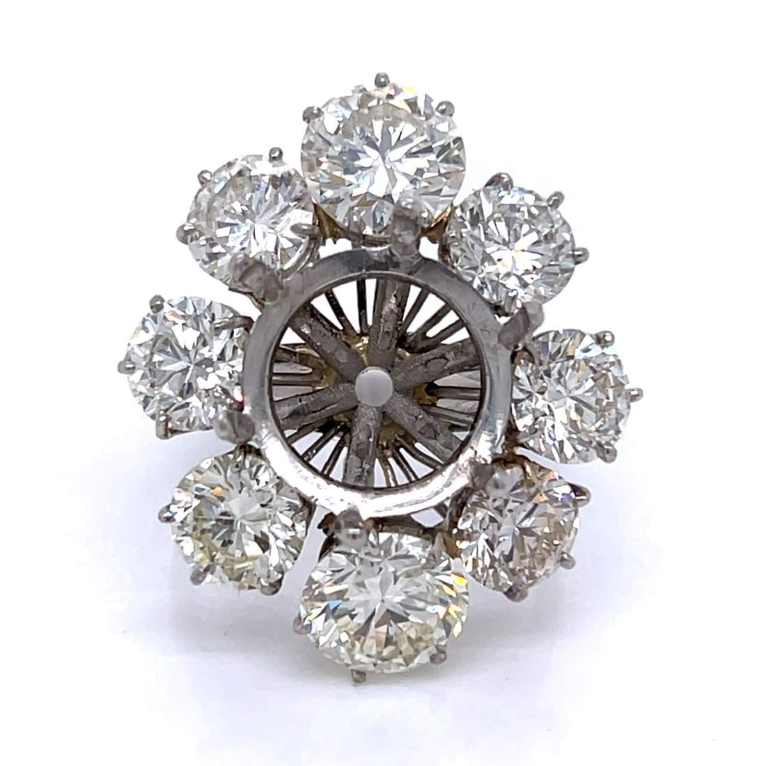 Platinum Diamond Mounting 9.00 Ct 8 Diamonds I-J VS1-SI1: Platinum Diamond Mounting 9.00 Ct 8 Diamonds I-J VS1-SI1 This stunning platinum diamond mounting features a total diamond weight of approximately 9.00 carats, showcasing 8 exquisite diamonds with I-J 