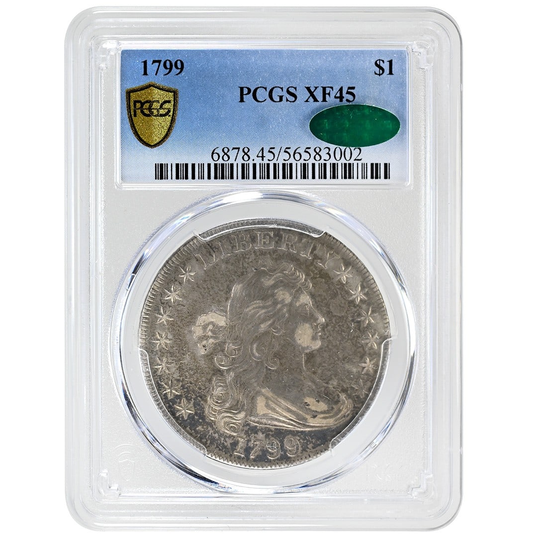 Draped Bust 1799 Silver Dollar PCGS XF45 CAC Certified Philadelphia (1 of 4)