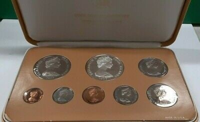 1977 Cook Islands Proof Set of 8 Coins with $5 Silver Coin in Box (1 of 3)