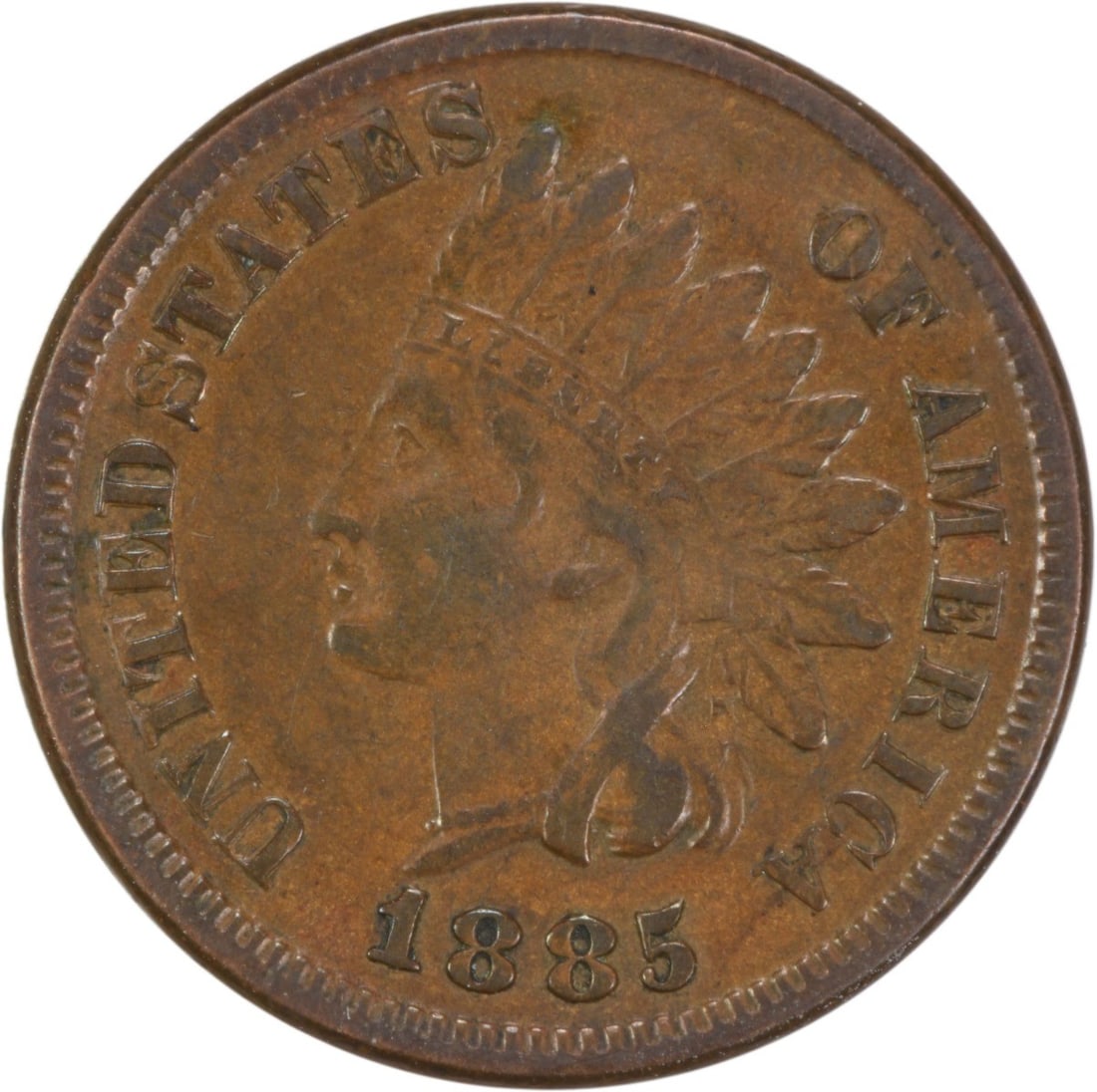 1885 Indian Head Cent EF Uncertified Philadelphia Mint: 1885 Indian Head Cent EF Uncertified Philadelphia Mint This 1885 Indian Cent is a beautiful example of early American coinage. Minted in Philadelphia, this coin features the iconic Indian Head design 