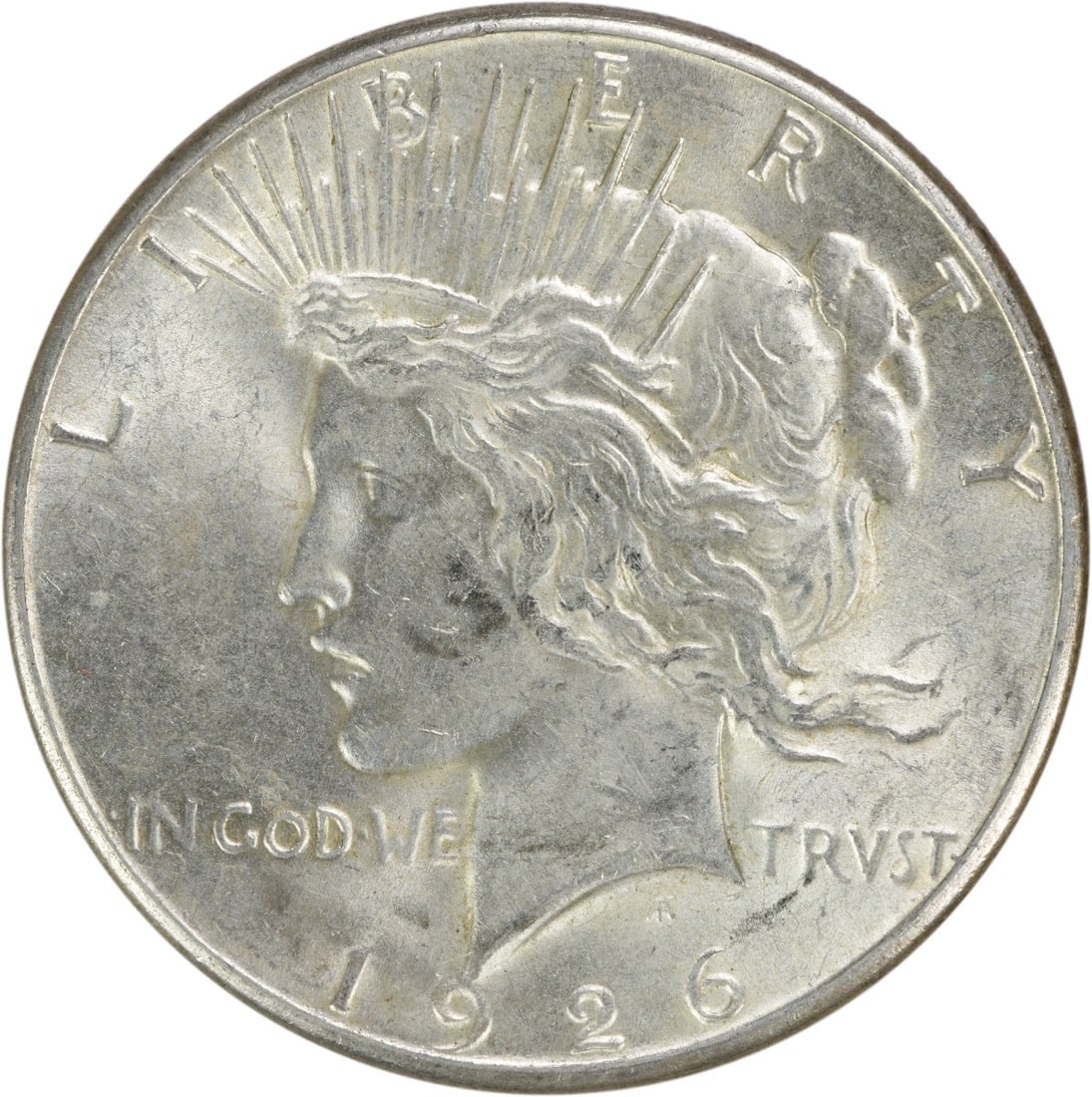 1926-S Peace Silver Dollar AU Uncertified 90% Silver Coin: 1926-S Peace Silver Dollar AU Uncertified 90% Silver Coin This 1926-S Peace Silver Dollar is a beautiful representation of American coinage, featuring the iconic design by Anthony de Francisci. The co